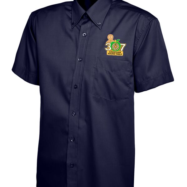 Grantham Round Table Mens Pinpoint Oxford Short Sleeve Shirt Thumbnail