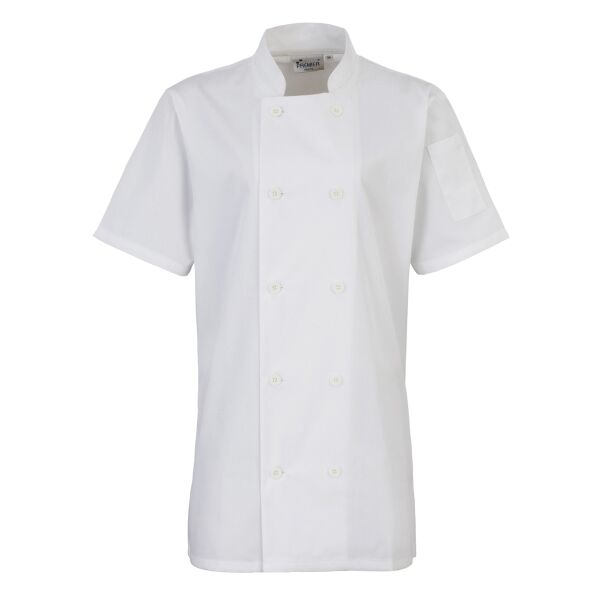 Women's short sleeve chef's jacket Thumbnail